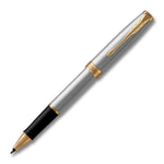 Parker Sonnet Stainless Steel Gold Trim Rollerball Pen