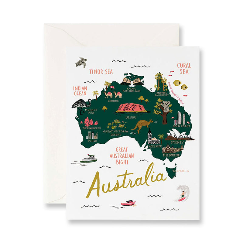Map of Australia Single Card