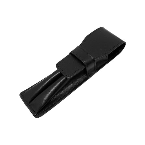 Visentin Black Leather 2 Pen Pouch