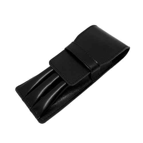 Visentin Black Leather 3 Pen Pouch