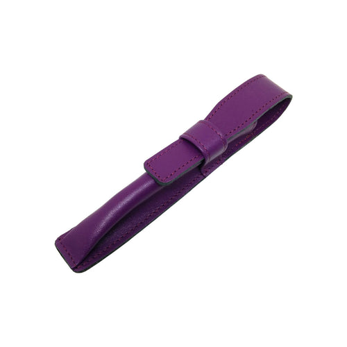 Visentin Purple Leather 1 Pen Pouch