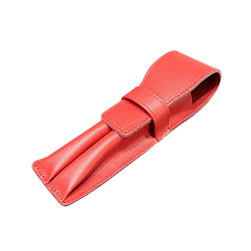 Visentin Red Leather 2 Pen Pouch