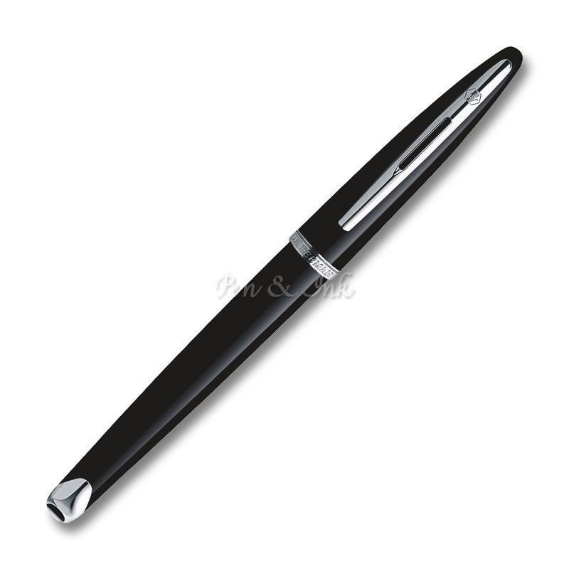 Waterman Carène Black Lacquer Chrome Trim Fountain Pen