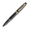 Waterman Expert Black Lacquer Gold Trim Rollerball Pen