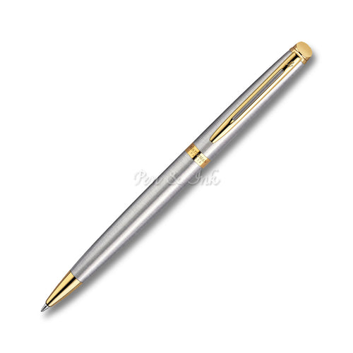 Waterman Hémisphère Stainless Steel Gold Trim Ballpoint Pen