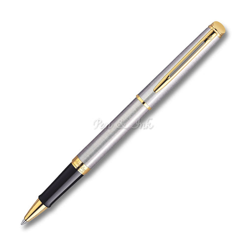 Waterman Hémisphère Stainless Steel Gold Trim Rollerball Pen